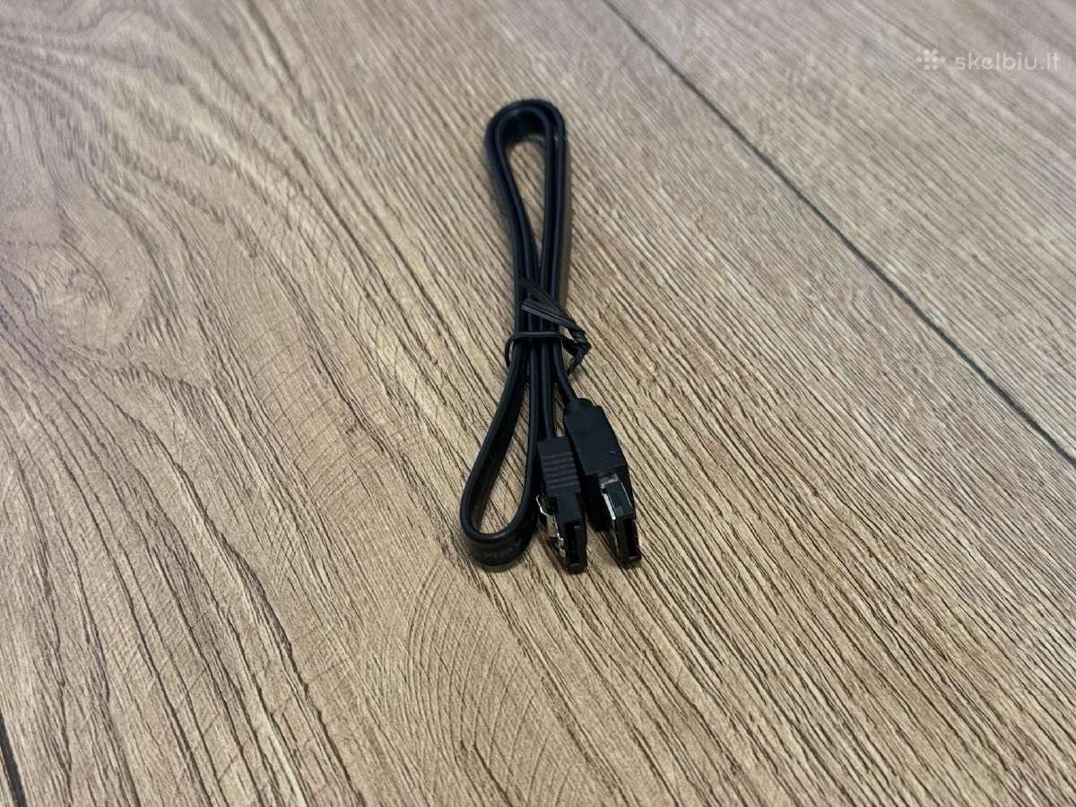 Juodas esata-sata duomenų perdavimo kabelis, 55 cm - nuotraukos Nr. 4