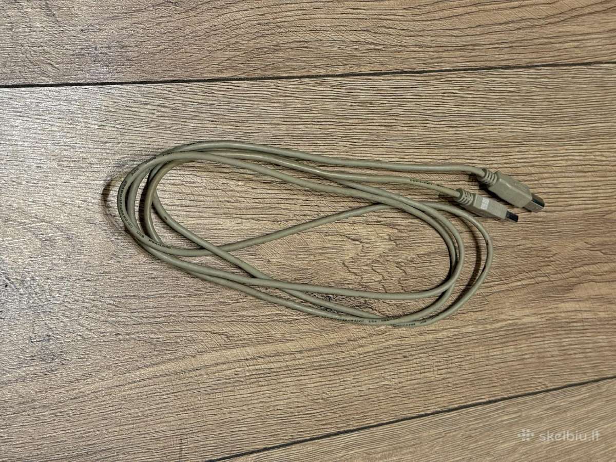 Kabelis spausdintuvams usb-a/usb-b 1.85m pilkas - nuotraukos Nr. 2