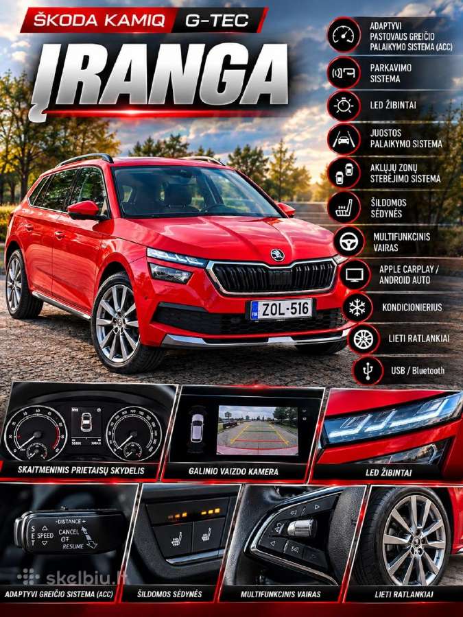 Škoda Kamiq 1.0l G-tec - nuotraukos Nr. 17