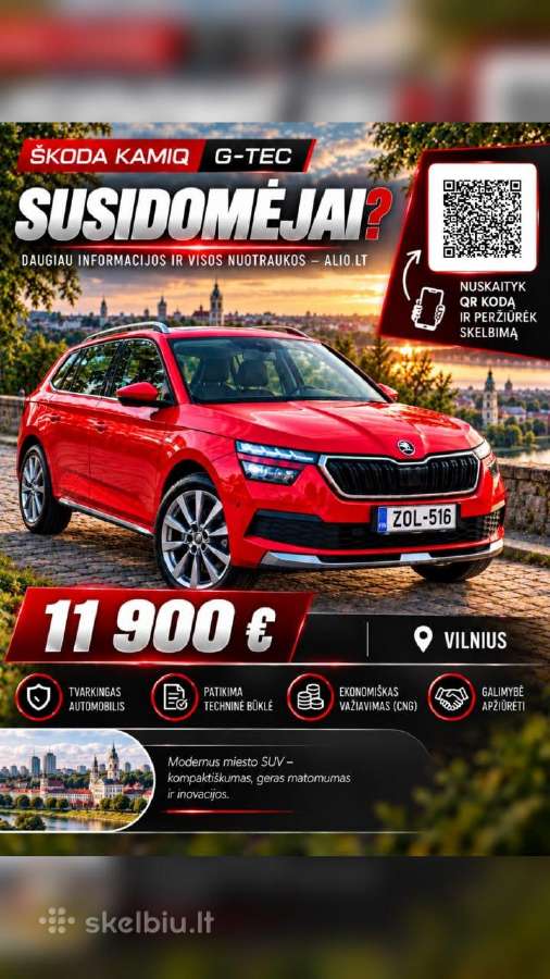 Škoda Kamiq 1.0l G-tec - nuotraukos Nr. 18
