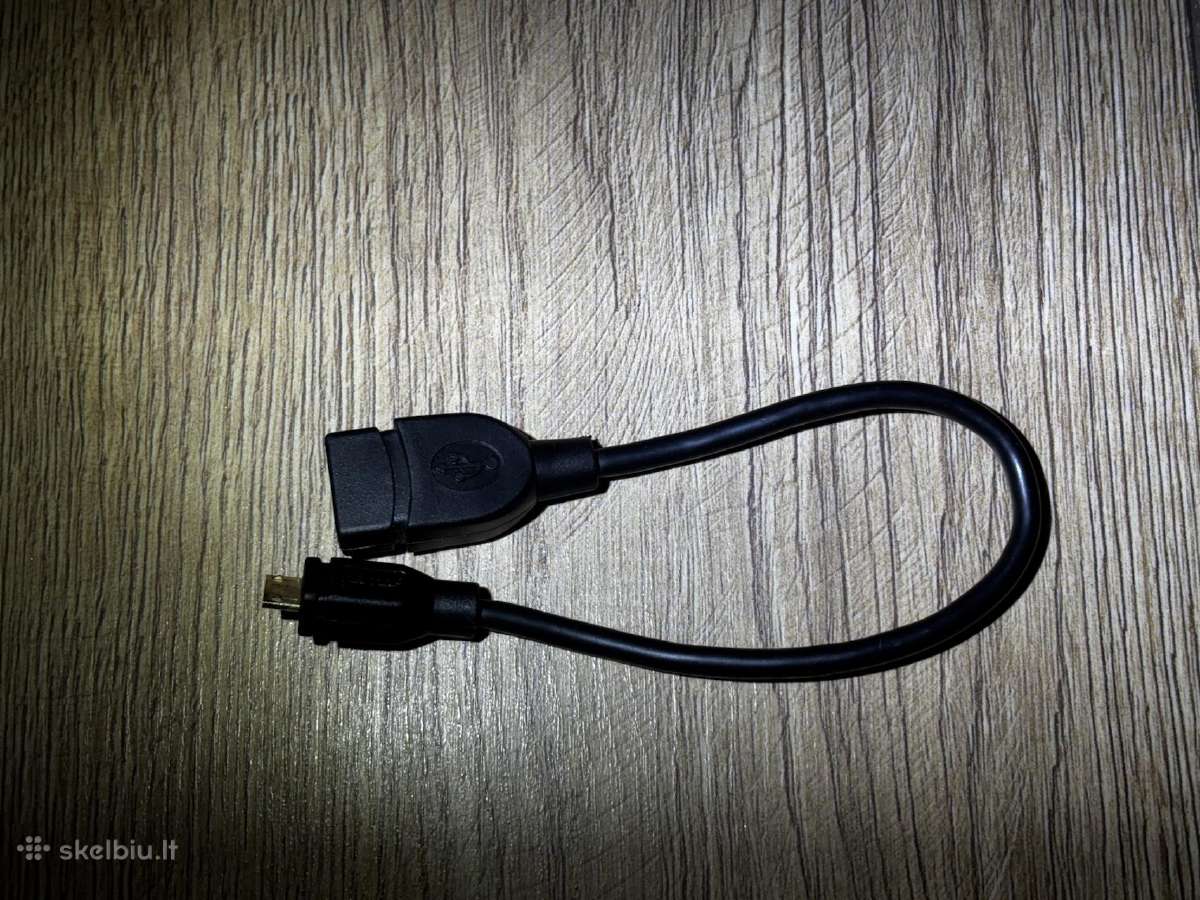 Laidas Usb 2.0 B female, Micro Usb A male, 24 cm - nuotraukos Nr. 3
