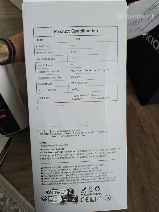 Oro sausintuvas Novalivin Dh-cs19 - nuotraukos Nr. 6