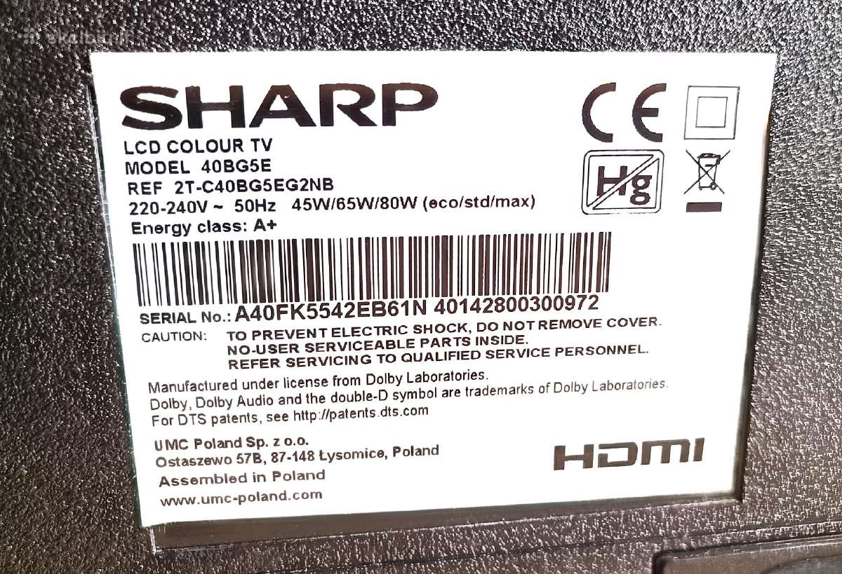 Sharp 40bg5e - nuotraukos Nr. 2