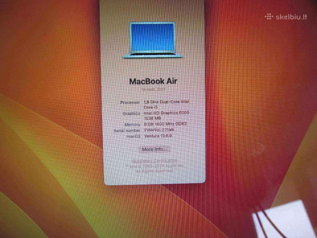 MacBook Air 2017 - nuotraukos Nr. 6
