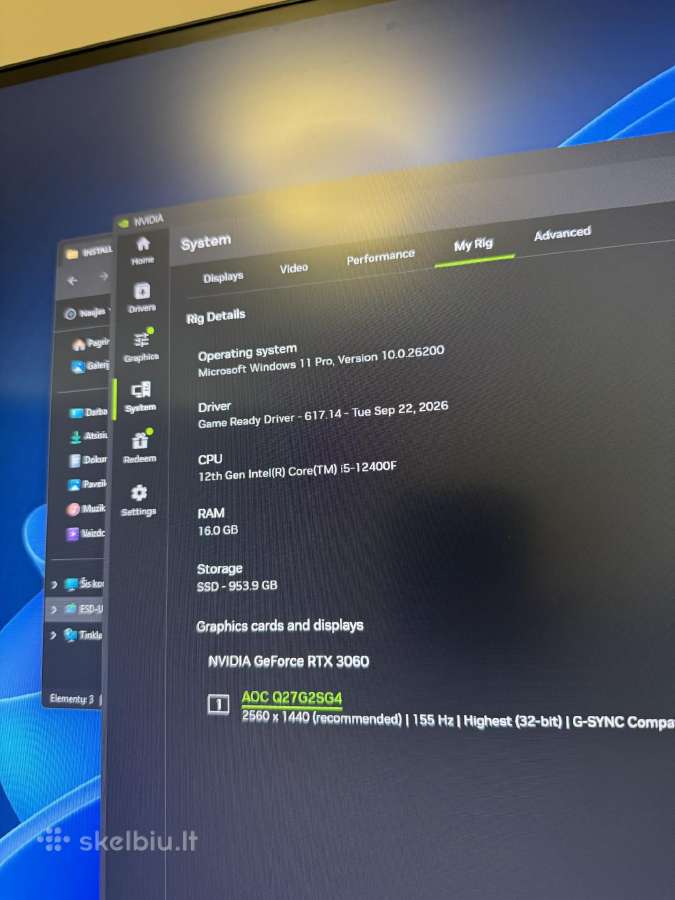 Žaidimų Pc su i5 12400f Rtx 3060 1tb SSD 16gb RAM - nuotraukos Nr. 9