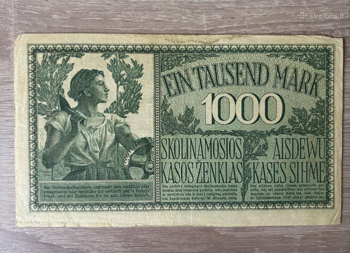 1918 m. 1000 Vokietijos markių - nuotraukos Nr. 2