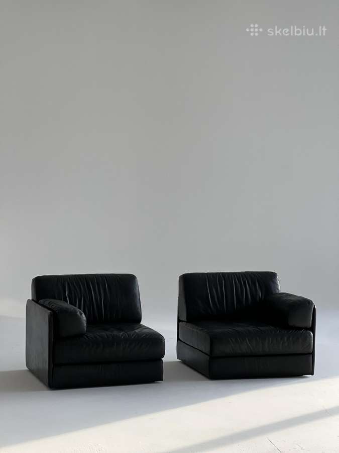 Vintažinė odinė De Sede šveicarų gamintojo sofa - nuotraukos Nr. 4
