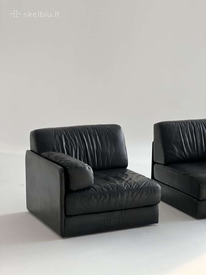 Vintažinė odinė De Sede šveicarų gamintojo sofa - nuotraukos Nr. 5