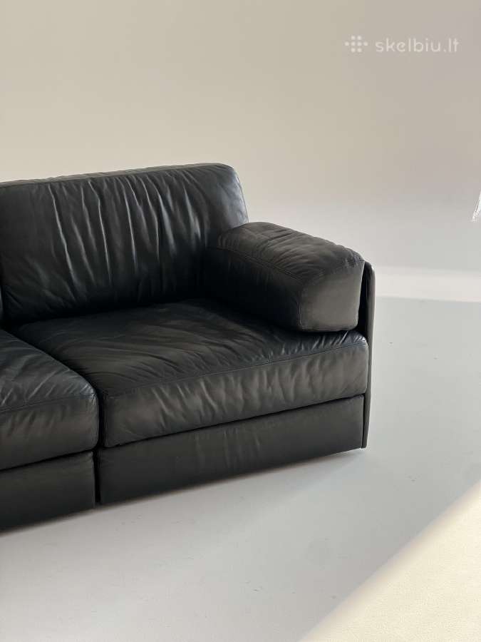 Vintažinė odinė De Sede šveicarų gamintojo sofa - nuotraukos Nr. 7
