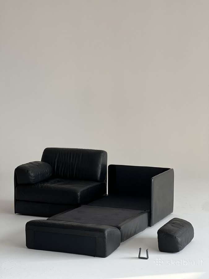 Vintažinė odinė De Sede šveicarų gamintojo sofa - nuotraukos Nr. 11