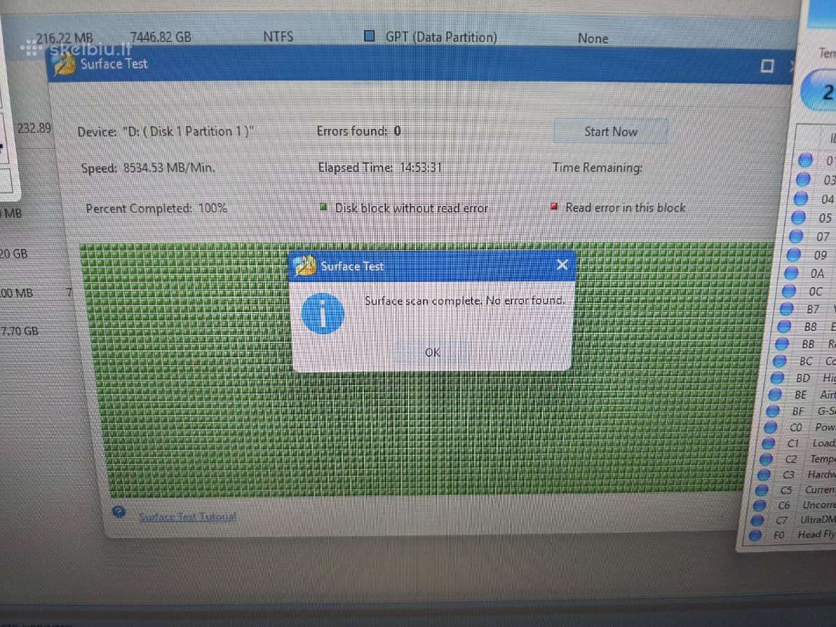 Seagate 8tb sata 3.5in HDD 100%, keičiu - nuotraukos Nr. 4