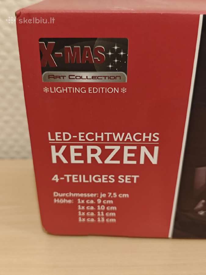 LED dekoracija parafino baltos žvakės - nuotraukos Nr. 3