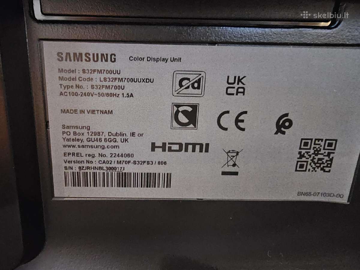 Monitorius Samsung M7 M70f 4k,LCD - nuotraukos Nr. 2
