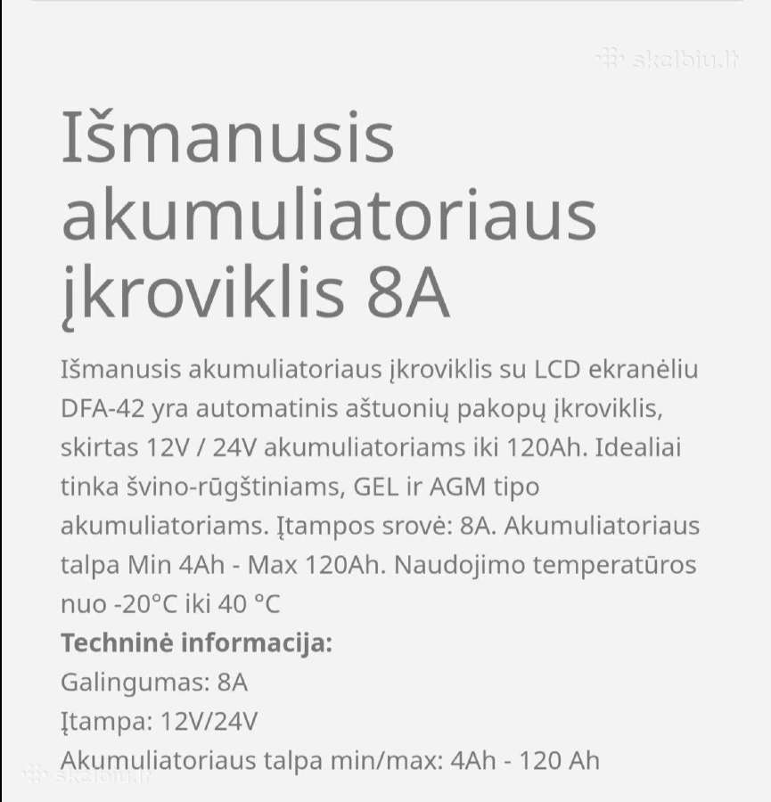 Akumuliatorių pakrovėjas - nuotraukos Nr. 3