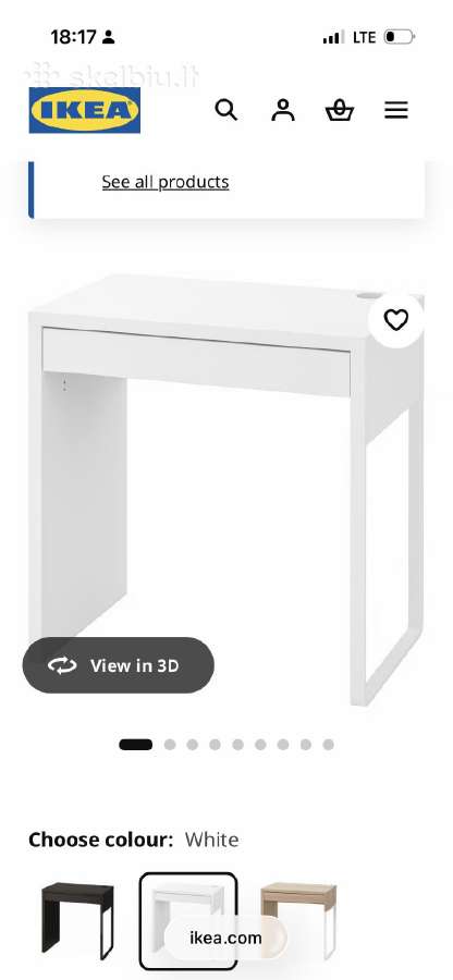 Labai geros būklės Ikea staliukas Micke - nuotraukos Nr. 3