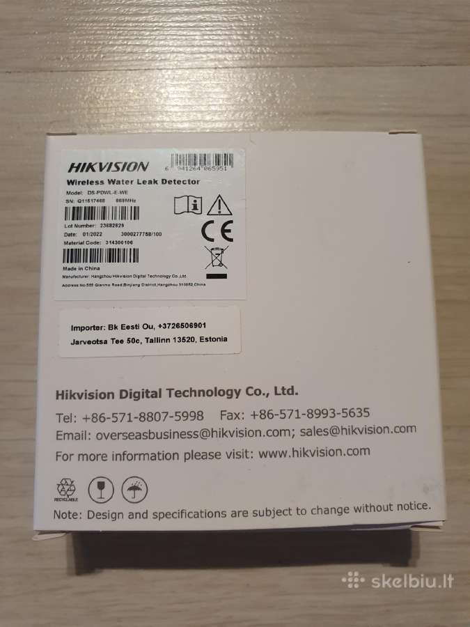 Hikvision vandens nuotėkio jutiklis 2 vnt. Nauji - nuotraukos Nr. 2