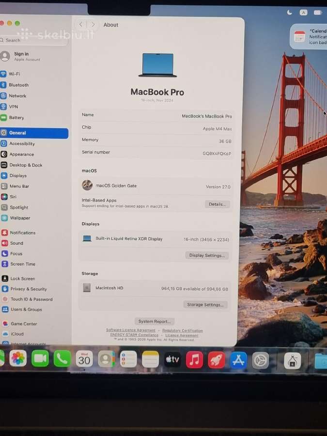 MacBook Pro 16 M4 Max 36 1tb - nuotraukos Nr. 10