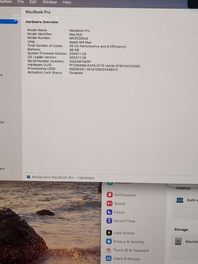 MacBook Pro 16 M4 Max 36 1tb - nuotraukos Nr. 11