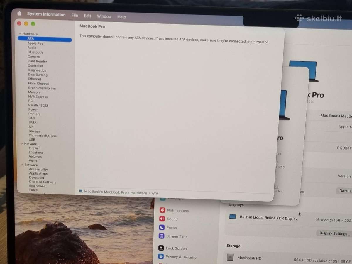 MacBook Pro 16 M4 Max 36 1tb - nuotraukos Nr. 12