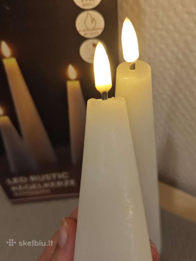 LED baltos parafino žvakės - nuotraukos Nr. 2
