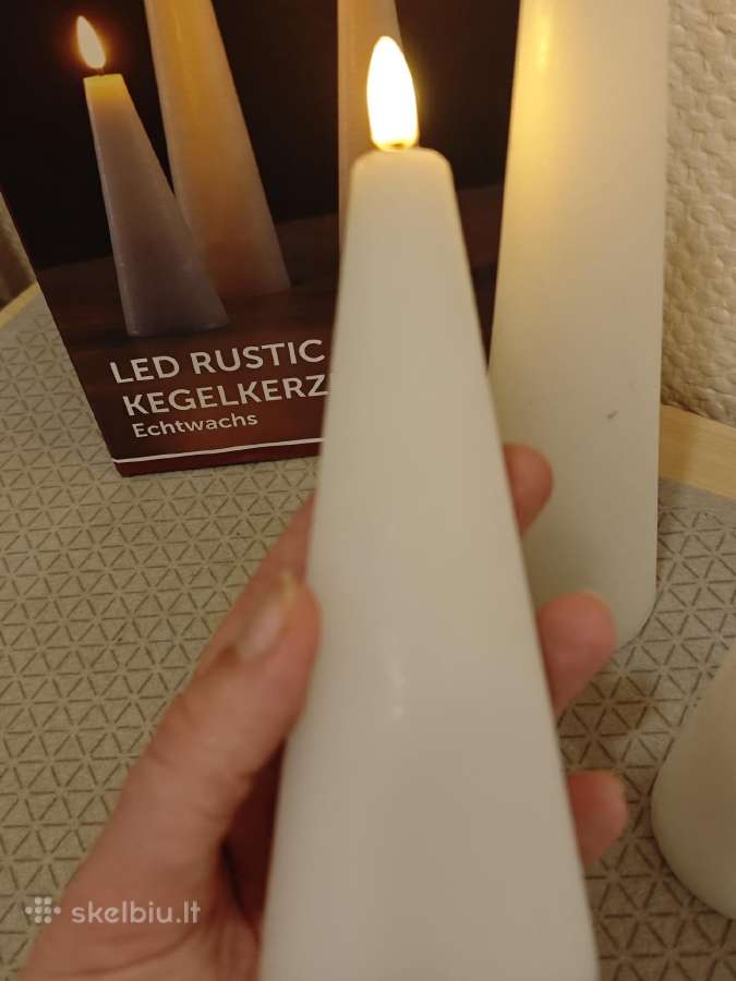 LED baltos parafino žvakės - nuotraukos Nr. 3
