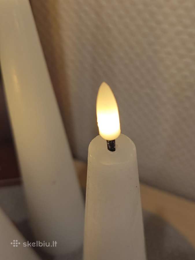 LED baltos parafino žvakės - nuotraukos Nr. 4