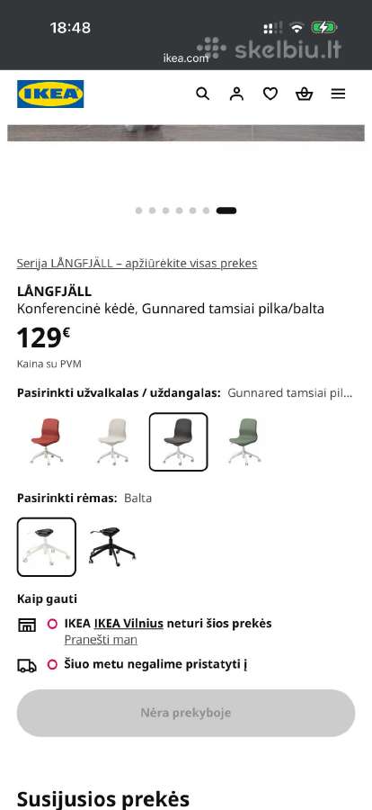 Ikea Lngfjäll biuro / darbo kėdė - nuotraukos Nr. 6