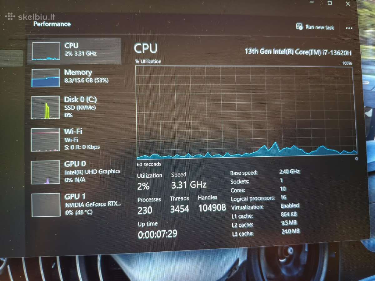 Gigabyte Gaming A16 i7/16gb/1tb/rtx5060 - nuotraukos Nr. 14