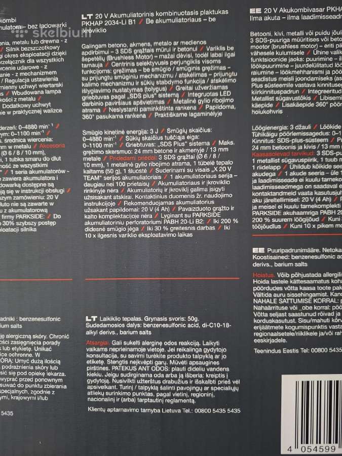 Parkside akumuliatorinis perforatorius - nuotraukos Nr. 2