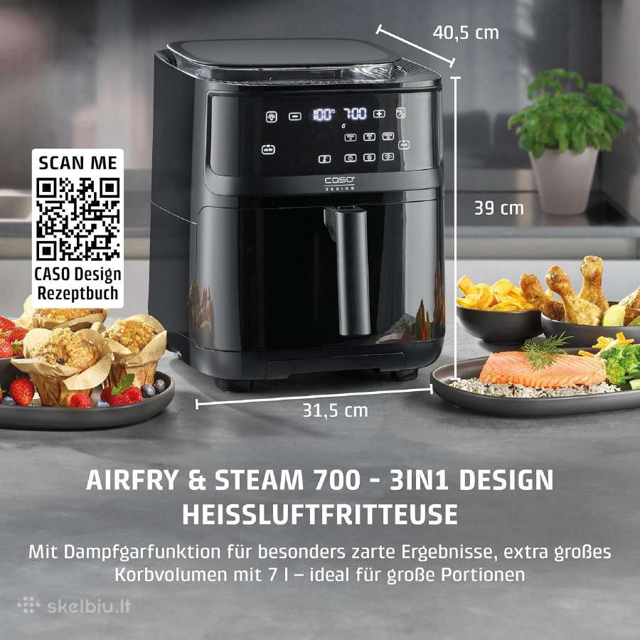 Caso Airfry & Steam karšto oro gruzdintuvė su garu - nuotraukos Nr. 2