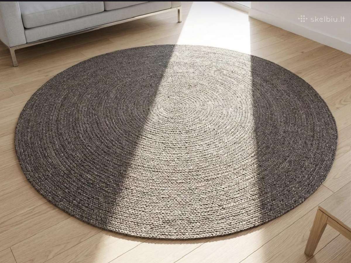 Naujas: Apvalus vilnos kilimas, 240 cm skersmuo - nuotraukos Nr. 3