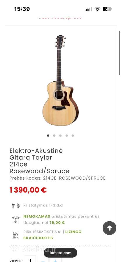 Taylor 214ce rosewood/ spruce - nuotraukos Nr. 4