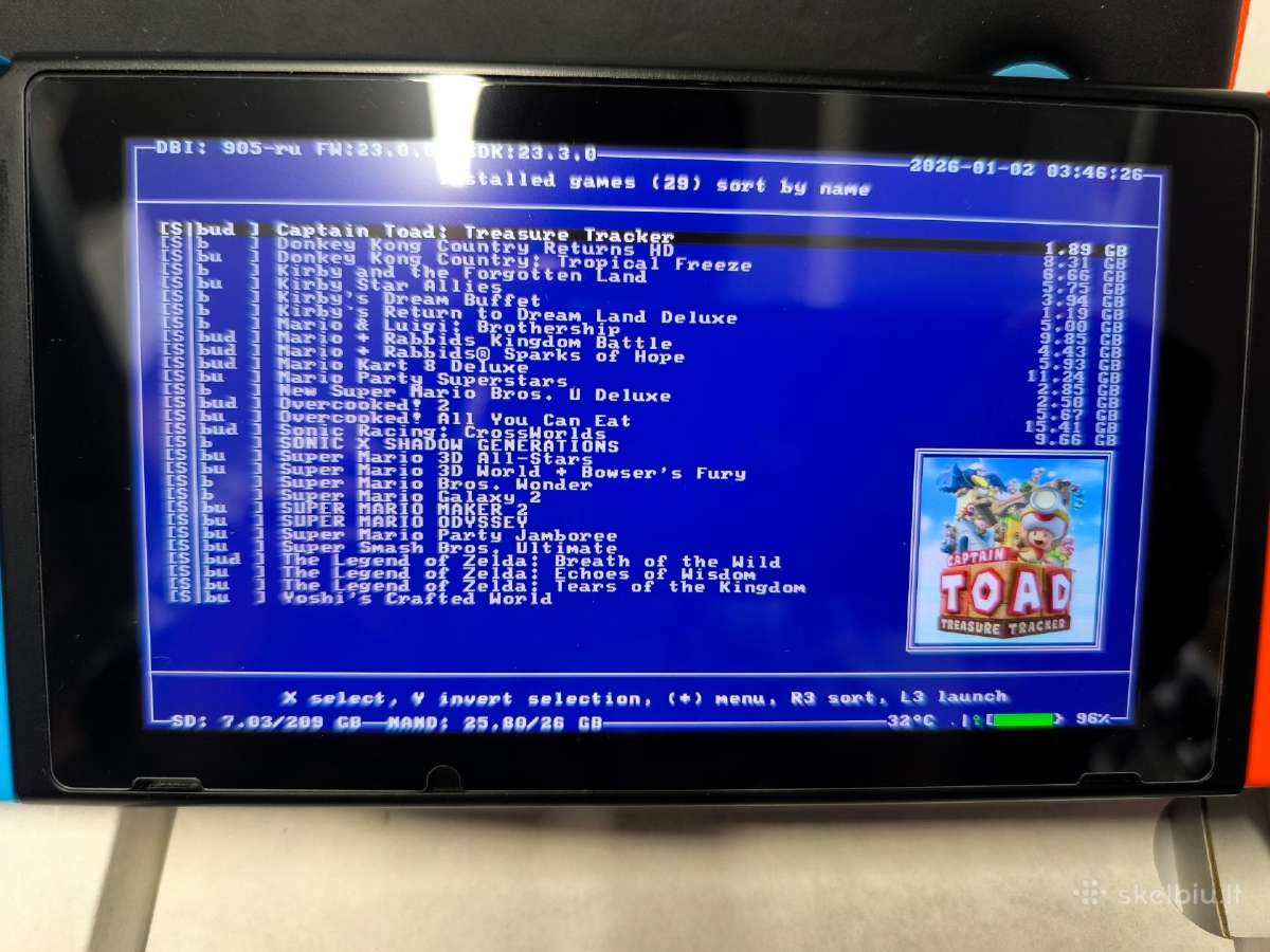 Atrištas Nintendo Switch V2 256gb 29 žaidimai - nuotraukos Nr. 9