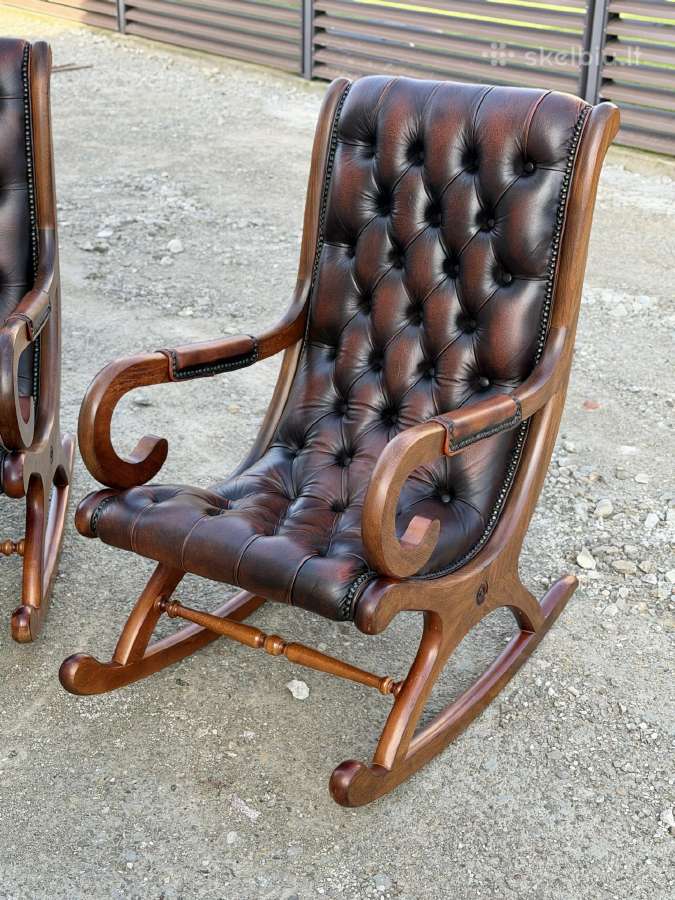 Chesterfield odiniai supami krėslai - nuotraukos Nr. 2