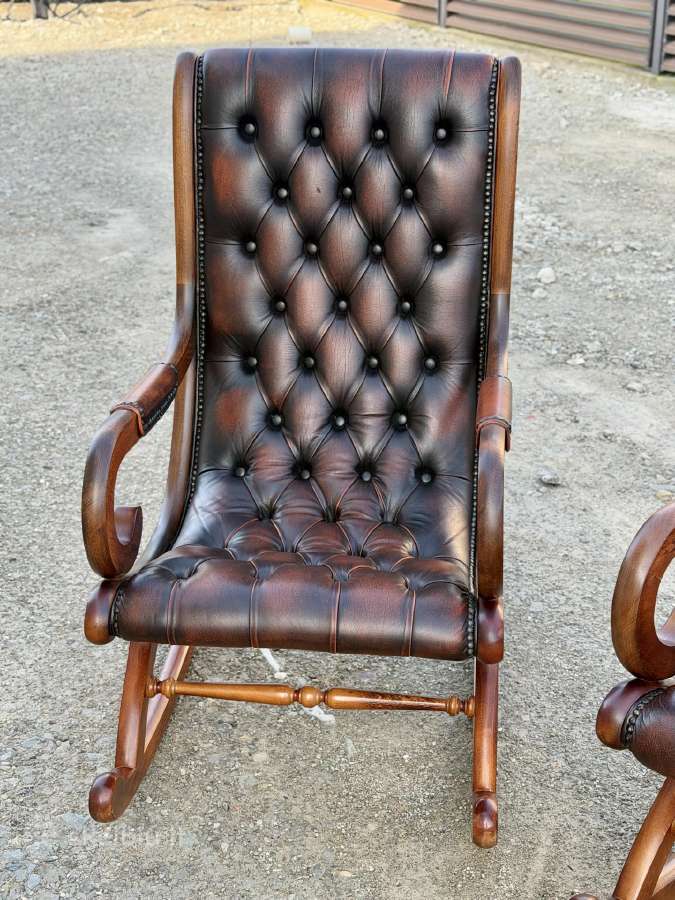 Chesterfield odiniai supami krėslai - nuotraukos Nr. 3
