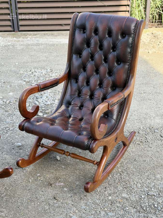 Chesterfield odiniai supami krėslai - nuotraukos Nr. 4