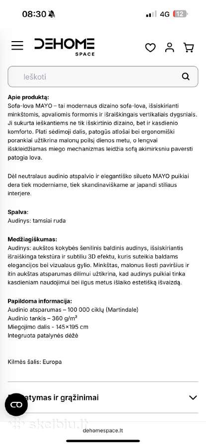 Nauja sofa-lova - nuotraukos Nr. 6