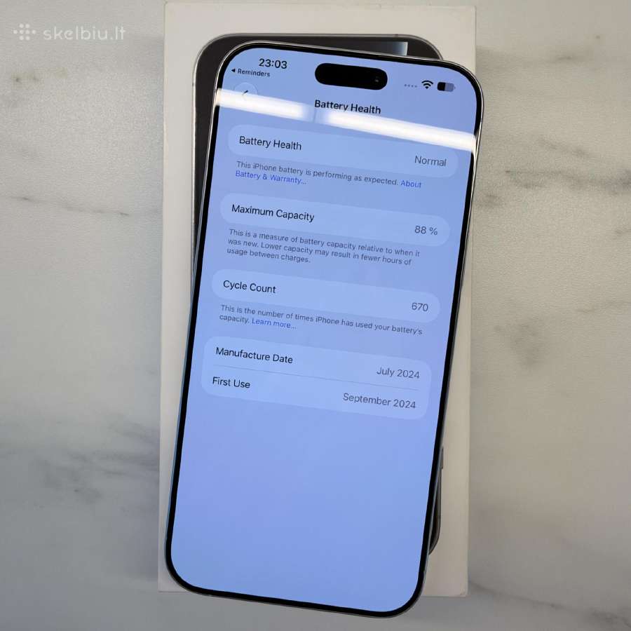 iPhone 16 pro max White Titanium/ 256 GB - nuotraukos Nr. 6