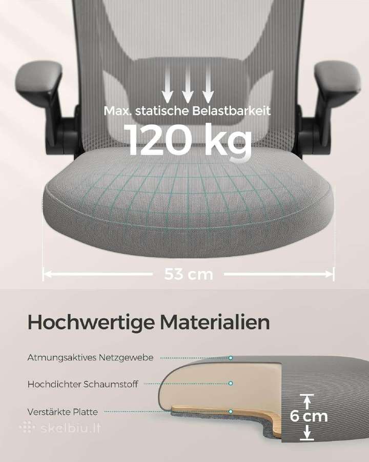Naujos ergonominės biuro kėdės Songmics - nuotraukos Nr. 4