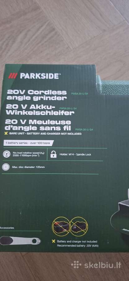 Parkside Pwsa 20-li G4 kampinis šlifuoklis - nuotraukos Nr. 2