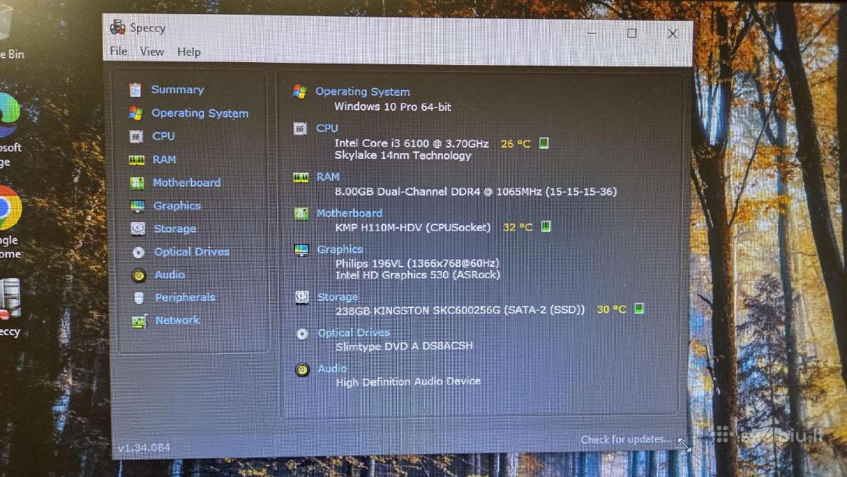 Kompiuteris Mini-pc I3 6100 8 GB RAM SSD 256 GB - nuotraukos Nr. 9