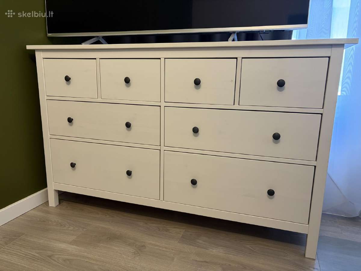 Ikea Hemnes komoda su 8 stalčiais, balta - nuotraukos Nr. 3