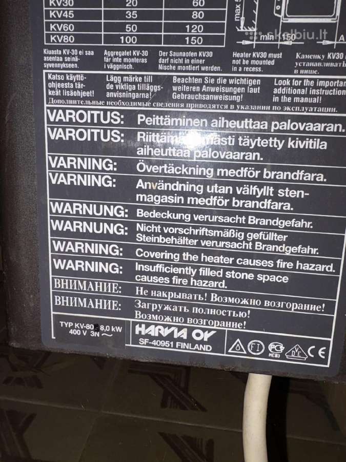 Pirties krosnelė Harvia 8 kw - nuotraukos Nr. 5