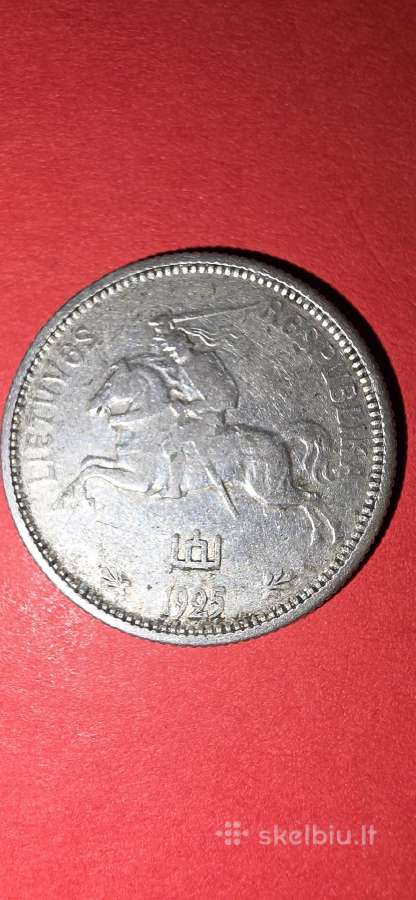 Lietuva 2 litu 1925,sidabras 0,500. - nuotraukos Nr. 2