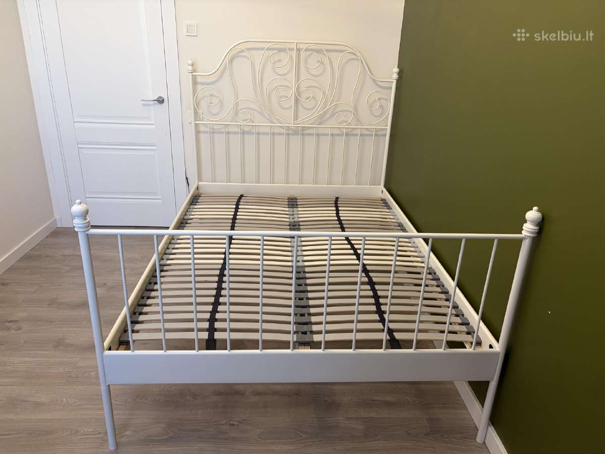 Parduodama Ikea balta metalinė lova, 140 200 - nuotraukos Nr. 2