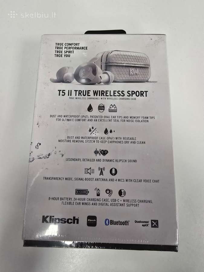 Klipsch T5 II True Wireless Sport belaidės ausinė - nuotraukos Nr. 2