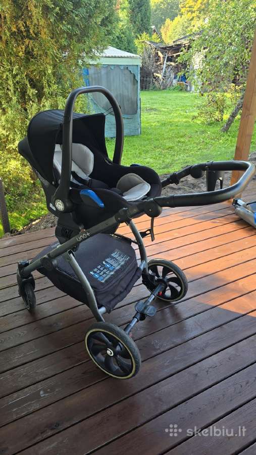 Juodos spalvos Tutis Uno+ 3 in 1 vežimėlis - nuotraukos Nr. 3