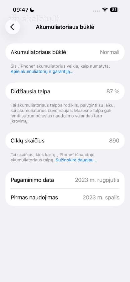 iPhone 15 Pro 128gb natural titanium - nuotraukos Nr. 13