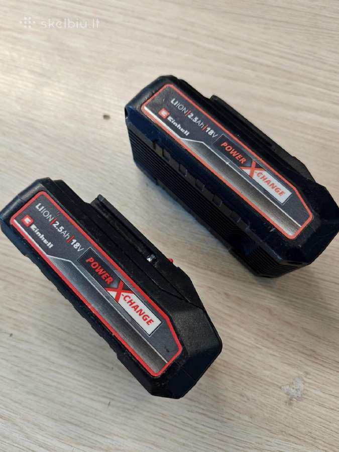 2 vnt Einhell 2.5ah 18v ličio baterijos - nuotraukos Nr. 2