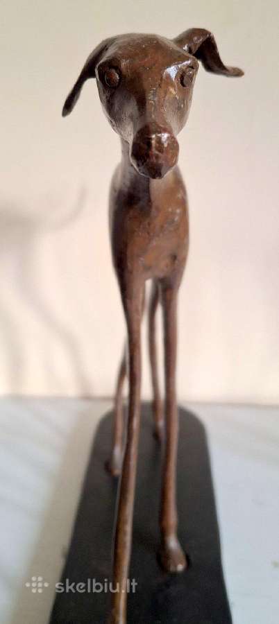 Bronzinės figūros 2vnt. Šuns kurto -28cm - nuotraukos Nr. 4
